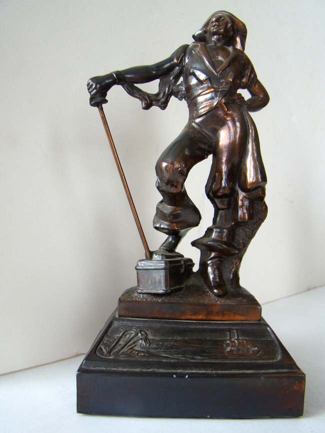 A pair of antique bronze finished Pirate Bookends by Dodge Inc. circa 1930 — image 2